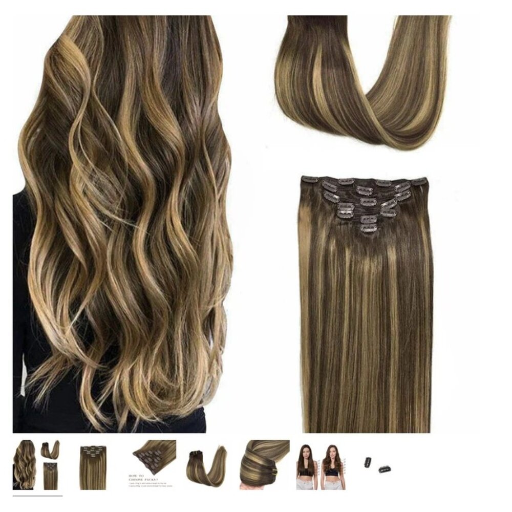 Goo Goo Hair Extensions Caramel Blonde Balayage Classic Clip in Extensions
